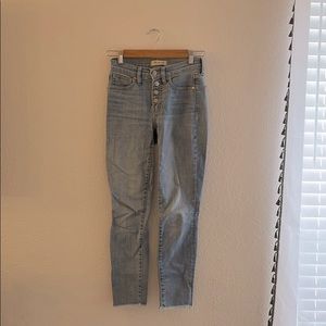 Madewell, high rise crop light wash denim